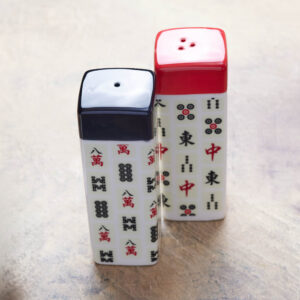 Elegant Mahjong themed ceramic plate handmade by Lucky8Dot